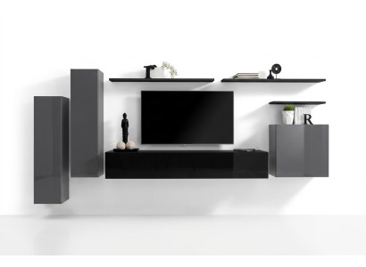 Sala de estar de lujo Muebles de diseñador modernos Gris Mueble de TV Estante de pared