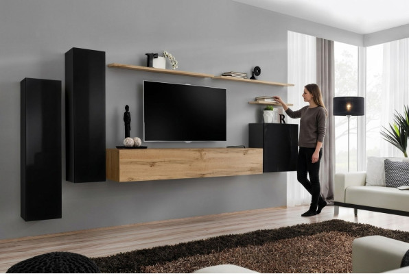 Mueble de pared completo de 7 piezas, conjunto de muebles de lujo para sala de estar, muebles modernos