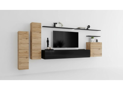 Conjunto de muebles de salón de lujo, mueble de pared de diseñador, estantes de pared, armario de pared, muebles.