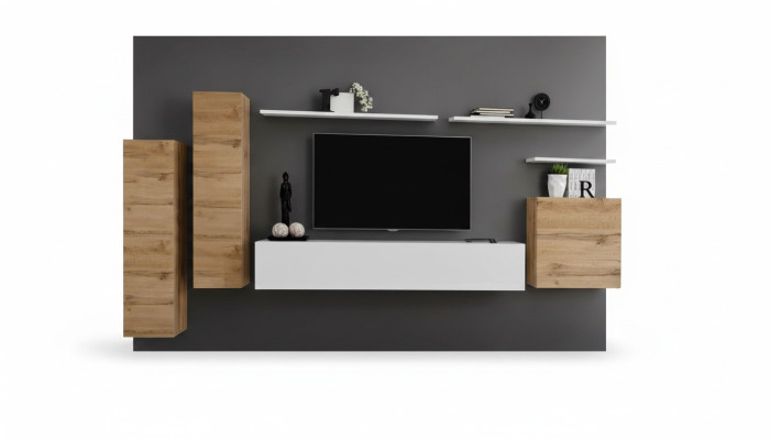 Conjunto de sala de estar 7 piezas con soporte para TV, estante de lujo de diseño moderno muebles nuevos