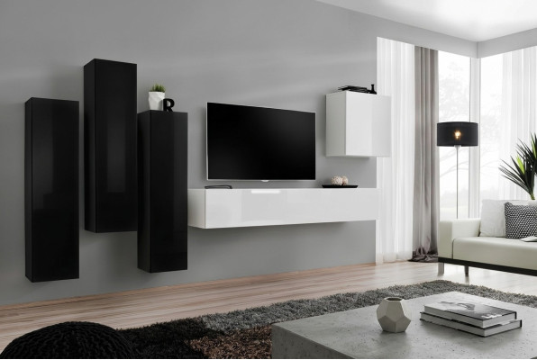 Conjunto de sala de estar, conjunto completo de pared, mueble bajo, soporte de TV, muebles de madera