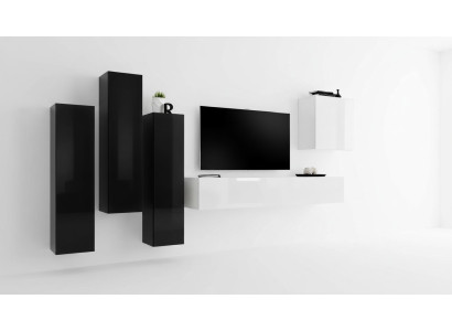 Conjunto de sala de estar, conjunto completo de pared, mueble bajo, soporte de TV, muebles de madera