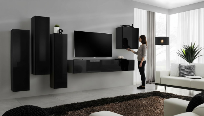 Muebles de salón de 5 piezas. Soporte de TV, armario de pared para el salón, conjunto de muebles, grupo nuevo.