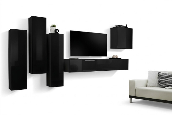 Muebles de salón de 5 piezas. Soporte de TV, armario de pared para el salón, conjunto de muebles, grupo nuevo.