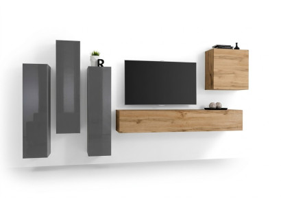 Modernos muebles de pared 5 piezas gris para sala de estar de madera Aparador soporte de TV nuevo