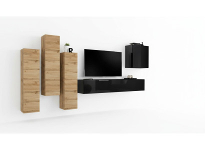 Mueble de pared aparador de pared mueble de TV sala de estar mobiliario soporte de TV moderno negro