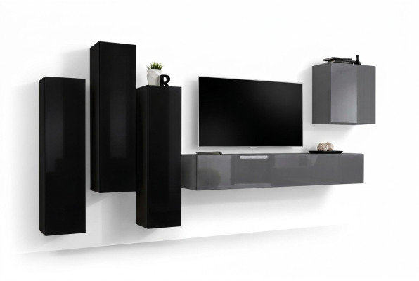 Soporte de TV gris Aparador de lujo Mueble de salón moderno completo