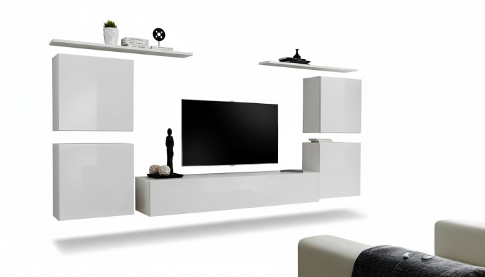 Conjunto completo de 7 piezas Blanco Sala de estar Sala de estar Mobiliario de lujo Moderno Soporte de TV
