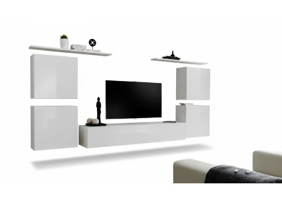 Conjunto completo de 7 piezas Blanco Sala de estar Sala de estar Mobiliario de lujo Moderno Soporte de TV