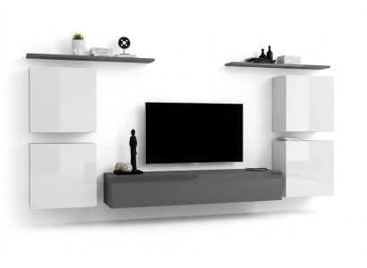 Diseño de pared de salón de lujo, conjunto de muebles completos, estante de pared, muebles de madera, armario de pared.