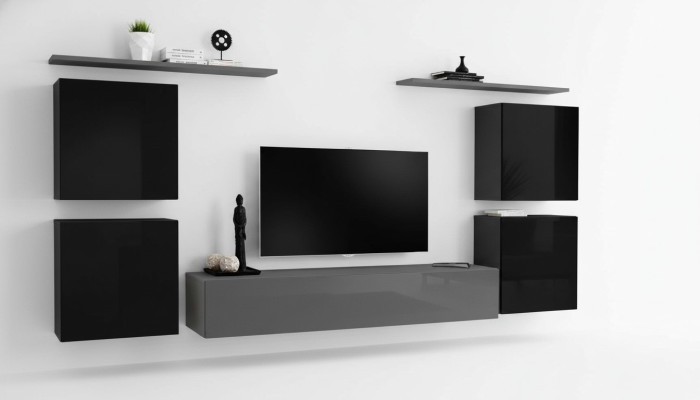 Set de lujo de muebles de pared de madera completa 4x armario de pared sala de estar nuevo