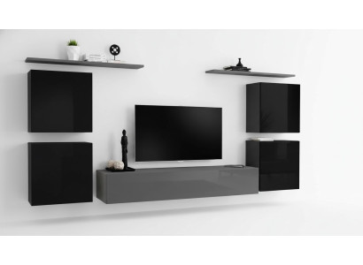 Set de lujo de muebles de pared de madera completa 4x armario de pared sala de estar nuevo