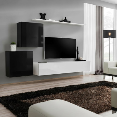Sala de estar Mueble de pared Blanco Soporte para TV Diseño Aparador Decoración Armario de pared