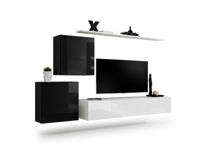 Sala de estar Mueble de pared Blanco Soporte para TV Diseño Aparador Decoración Armario de pared