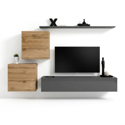 Muebles de salón diseñador moderno pared de salón estantería gris