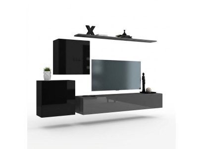 Juego de muebles de sala de estar diseñador, pared modular, aparador, 2x armarios de pared, conjunto de 4 piezas, diseñador nuevo.