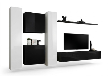 Conjunto de mueble de pared para sala de estar, grupo de 4 piezas, juego de armario de 4 piezas. Mueble de madera, estante.