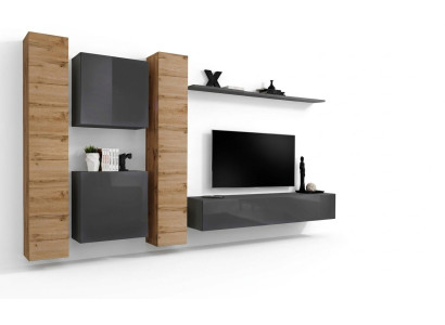 Designer pared de la sala de estar Estantes de madera Muebles de lujo de sala de estar de madera Estilo moderno.