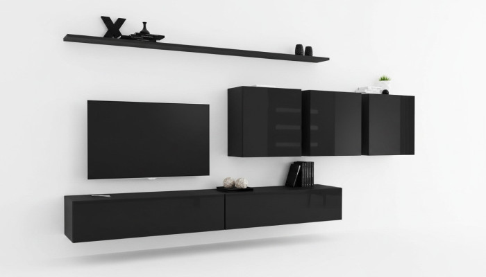 Negro pared de la sala de estar muebles de la sala de estar moderno diseño aparador armario de pared diseñador