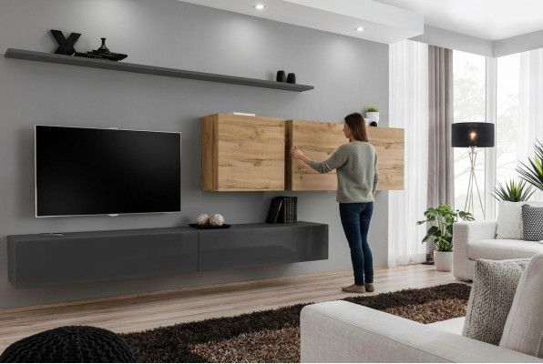 Mueble de madera de diseñador, conjunto completo de 7 piezas para salón aparador muebles de sala.