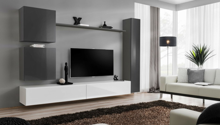 Gabinete de pared gris muebles de madera Gabinete moderno Aparador Gabinete de pared Nuevo