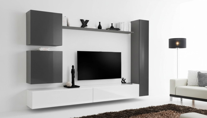 Gabinete de pared gris muebles de madera Gabinete moderno Aparador Gabinete de pared Nuevo