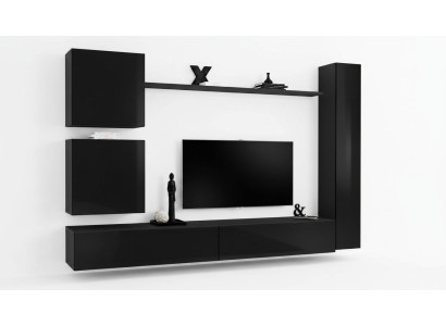 Conjunto de muebles de lujo negro para salón, estantería, armario de pared, estantería, nuevo.