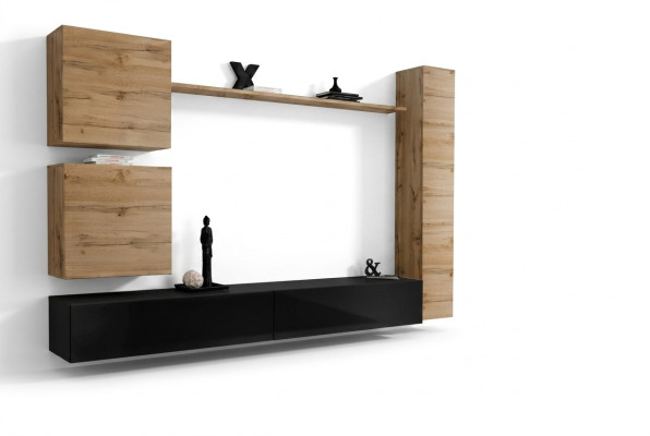 Armario de pared marrón Muebles de madera Diseñador Estante de pared Aparador Soporte de TV Set