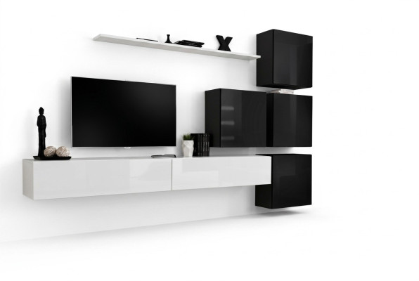 Mueble de pared moderno estante de pared estante armario blanco lujo decoración diseñador completo
