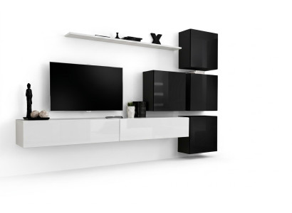 Mueble de pared moderno estante de pared estante armario blanco lujo decoración diseñador completo