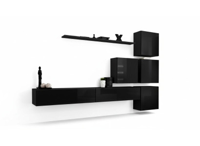 Conjunto de sala de estar: estantería de pared, aparador, paredes de salón, armario completo de 7 piezas. Nuevo.