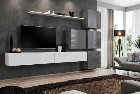 Blanco mueble para TV de madera Juego completo de muebles de salón moderno.