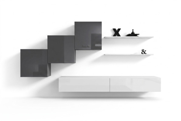 Sala de estar de lujo, mueble de salón, soporte de TV, mobiliario, estante de pared moderno diseño.