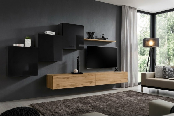 Mueble de salón marrón con soporte para TV, set de muebles de salón, soporte para TV, aparador, estante de pared, nuevo.