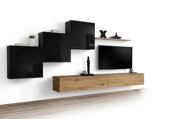 Mueble de salón marrón con soporte para TV, set de muebles de salón, soporte para TV, aparador, estante de pared, nuevo.