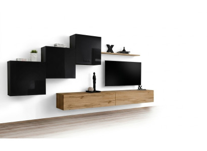 Mueble de salón marrón con soporte para TV, set de muebles de salón, soporte para TV, aparador, estante de pared, nuevo.
