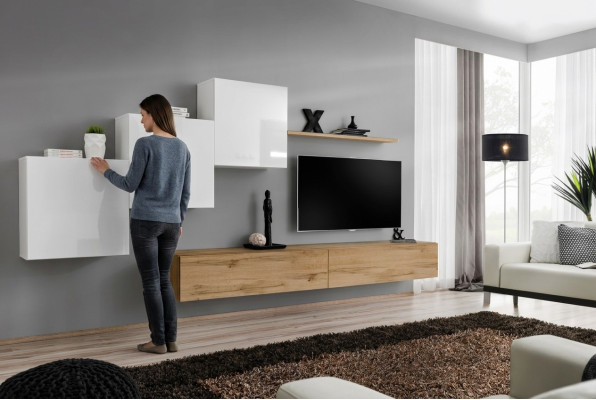 Soporte de TV para sala de estar 3x armario de pared estante de pared diseño de lujo aparador pared de salón