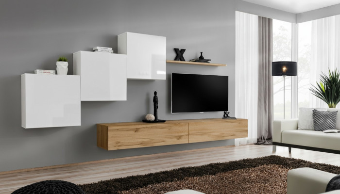 Soporte de TV para sala de estar 3x armario de pared estante de pared diseño de lujo aparador pared de salón
