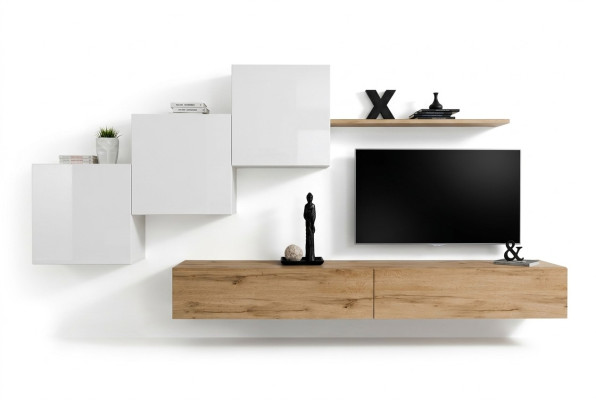 Soporte de TV para sala de estar 3x armario de pared estante de pared diseño de lujo aparador pared de salón