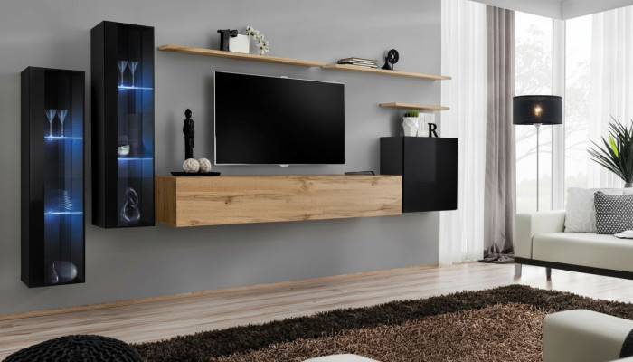 Mueble de salón marrón Aparador Armario de pared Muebles de salón de diseñador Soporte de TV