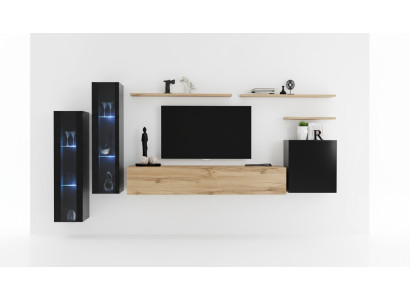 Mueble de salón marrón Aparador Armario de pared Muebles de salón de diseñador Soporte de TV
