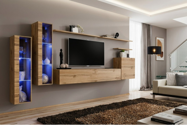 Juego de muebles para sala de estar conjunto 7 piezas muebles de lujo armario de pared estante de pared.