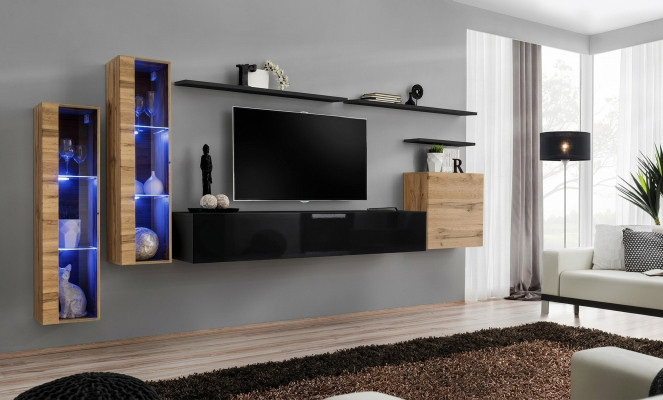 Muebles de lujo, pared de la sala, aparador, armario de diseño, decoración, soporte de TV.