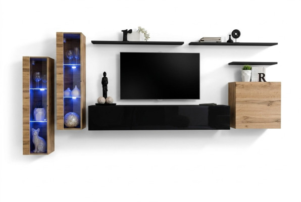 Muebles de lujo, pared de la sala, aparador, armario de diseño, decoración, soporte de TV.