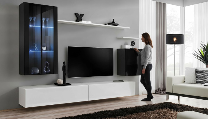 Set completo de sala de estar 7 piezas Muebles de sala de estar Pared de madera Nuevo diseño
