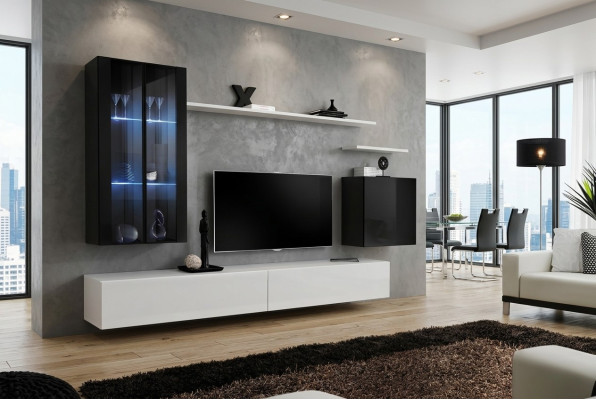 Set completo de sala de estar 7 piezas Muebles de sala de estar Pared de madera Nuevo diseño