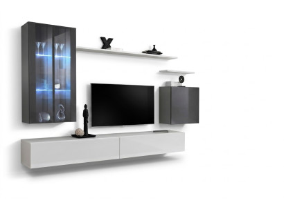 Estantes de pared completos para muebles de salón, 3 armarios de pared, lujoso soporte de TV, aparador