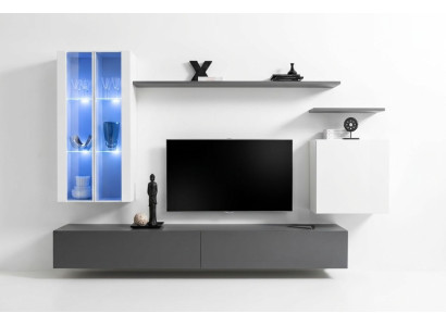 Muebles grises Muebles de sala de estar Muebles de diseñador de madera de lujo Armario Armario de pared