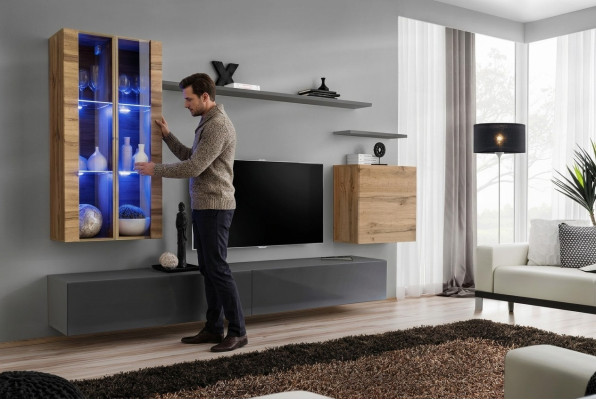 Diseño de muebles armario de pared conjunto de sala de estar mueble de TV muebles de madera aparador