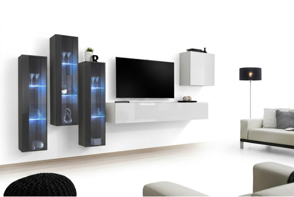 Muebles de sala de estar, conjunto de armario de diseño, aparador de sala de estar, estante de pared, vitrina colgante.